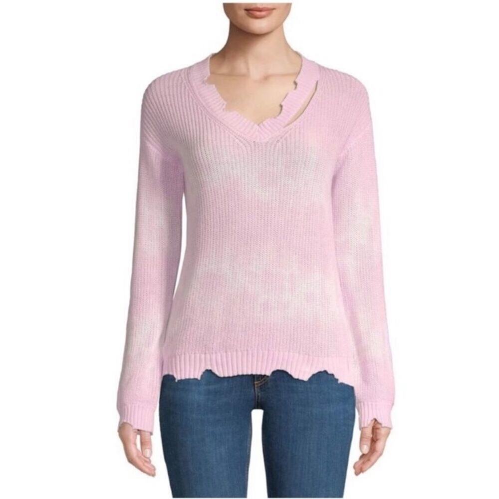 Generation Love Cooper Tie Dye Distressed Cut Out Sweater Cotton Size Medium